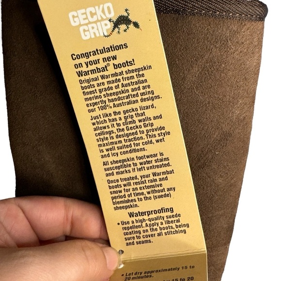 NWT Australia Warmbat Original Merino Sheepskin tall brown boots rare deadstock - Picture 15 of 16